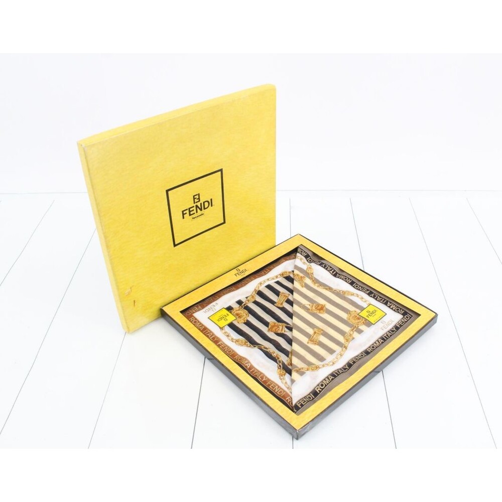 NEW/UNUSED Vintage Fendi Roma Italy Cotton Scarf  17x17